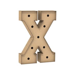 Letra Caixa Grande X Mdf 100Cm Altura Furo Lampad Iluminação