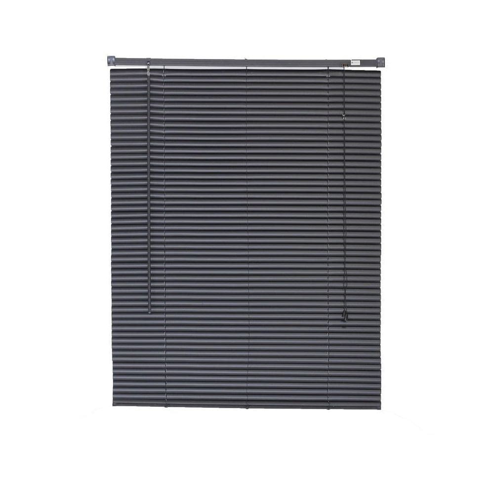Persiana horizontal pvc preta 100  l  x 220  a  cortina