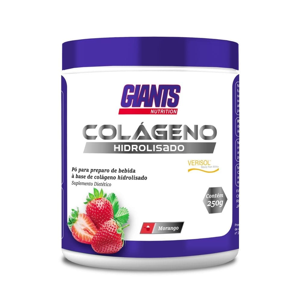 Colágeno hidrolisado 250g verisol giants - morango