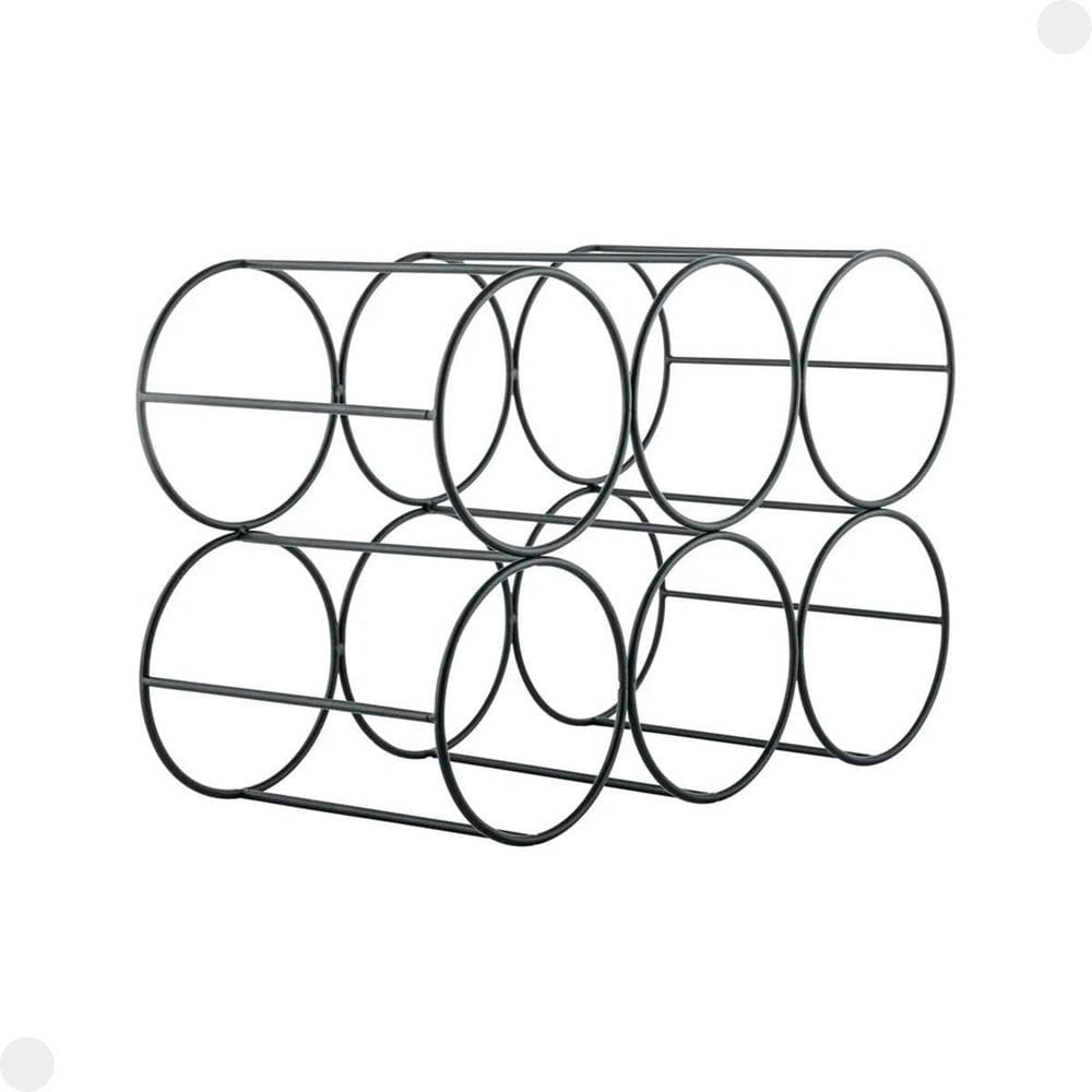 Adega Para 6 Garrafas Preto Metal 30070070 - Mor