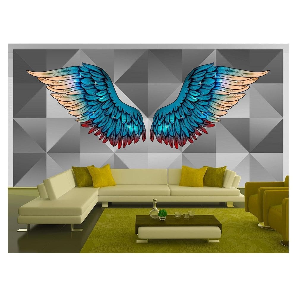 Papel De Parede 3D Arte Asas Selfie Insta Cores 3,5M Tra259