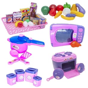 Kit casinha menina brinquedo frutas legumes air fryer 37pç