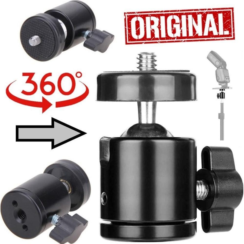 Adaptador ballhead tripe ring light pedestal rosca 1/4 giro