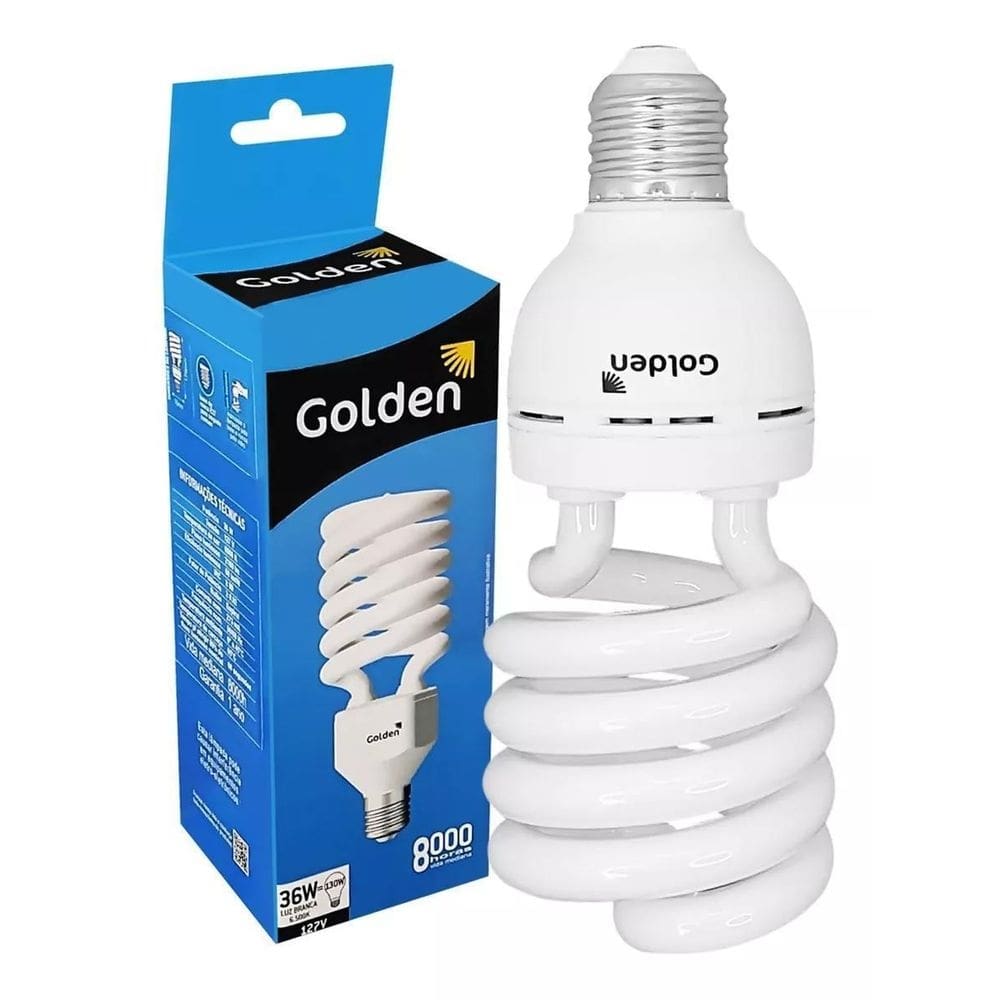 Kit C/10 Lâmpadas Compacta Espiral 20W 127V E27 Branco Frio