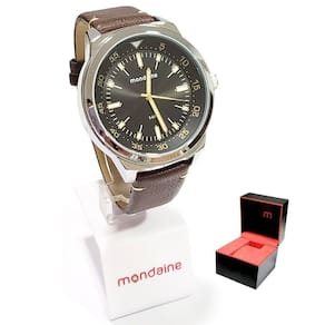 Relógio mondaine masculino analógico 76719g0mvnh1 prateado 48mm