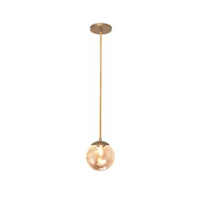 Pendente moderno jabuticaba dourado 1 globo de vidro