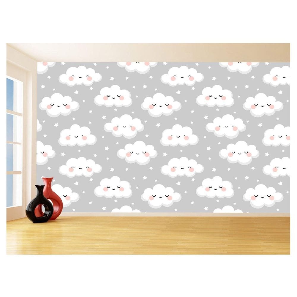 Papel De Parede 3D Infantil Nuvens Babê Baby 3,5M Azs310