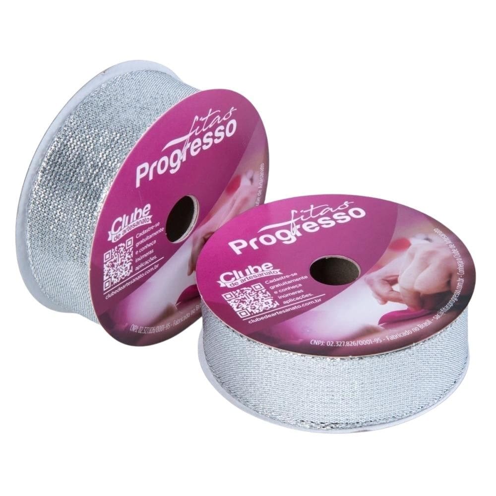 Fita metalizada 15mm 10m. prata aramada