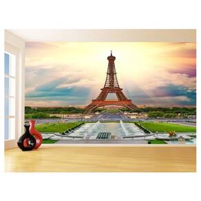 Papel De Parede Paris Torre Eiffel Sol Nuvens 3,5M Ncd300