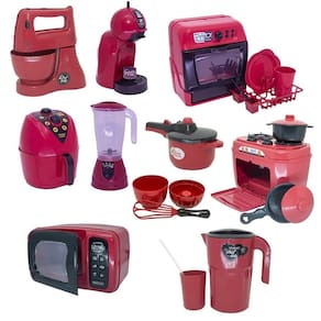 Kit chefe cozinha lava louça air fryer brinquedo fogão 21pç