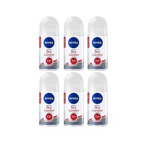 Desodorante roll-on nivea 50ml fem dry comfort- kit c/6un