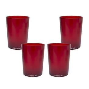 Kit 4 copos short drink 200ml vermelho - policarbonato
