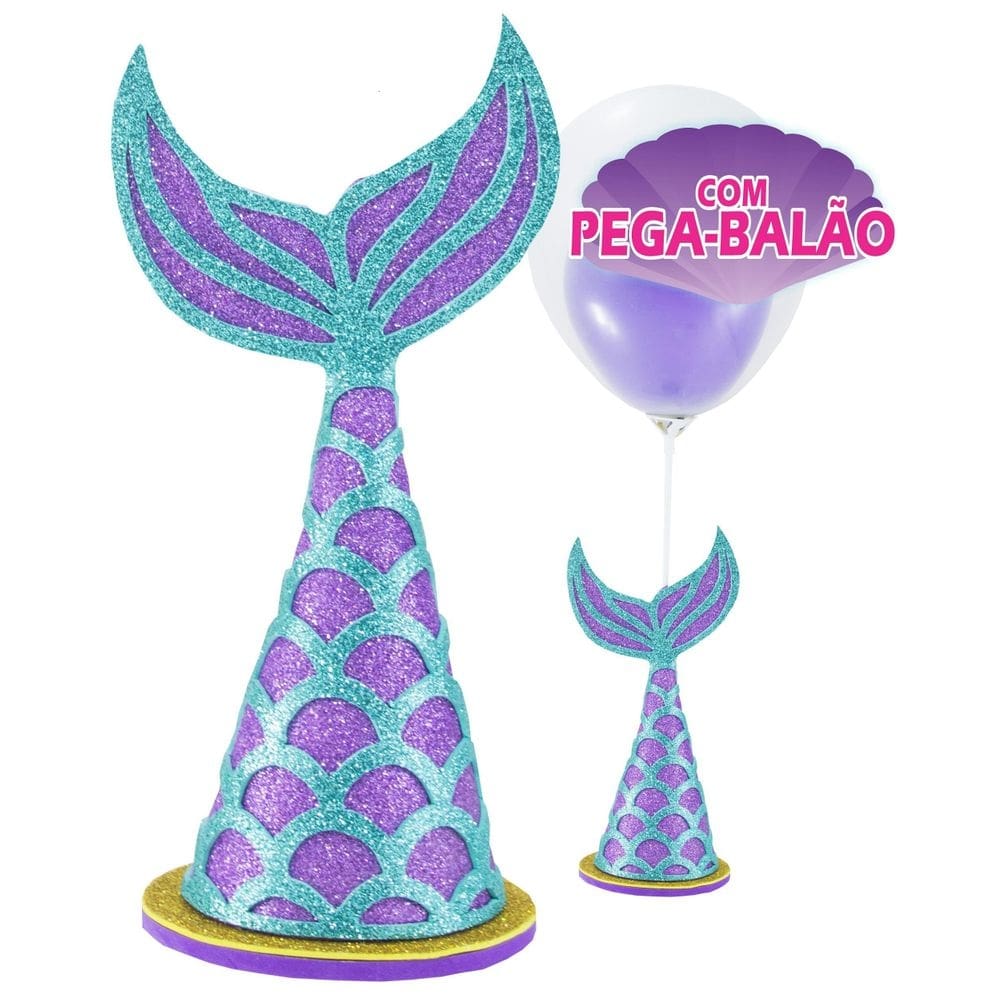 Centro de mesa sereia com pega balão