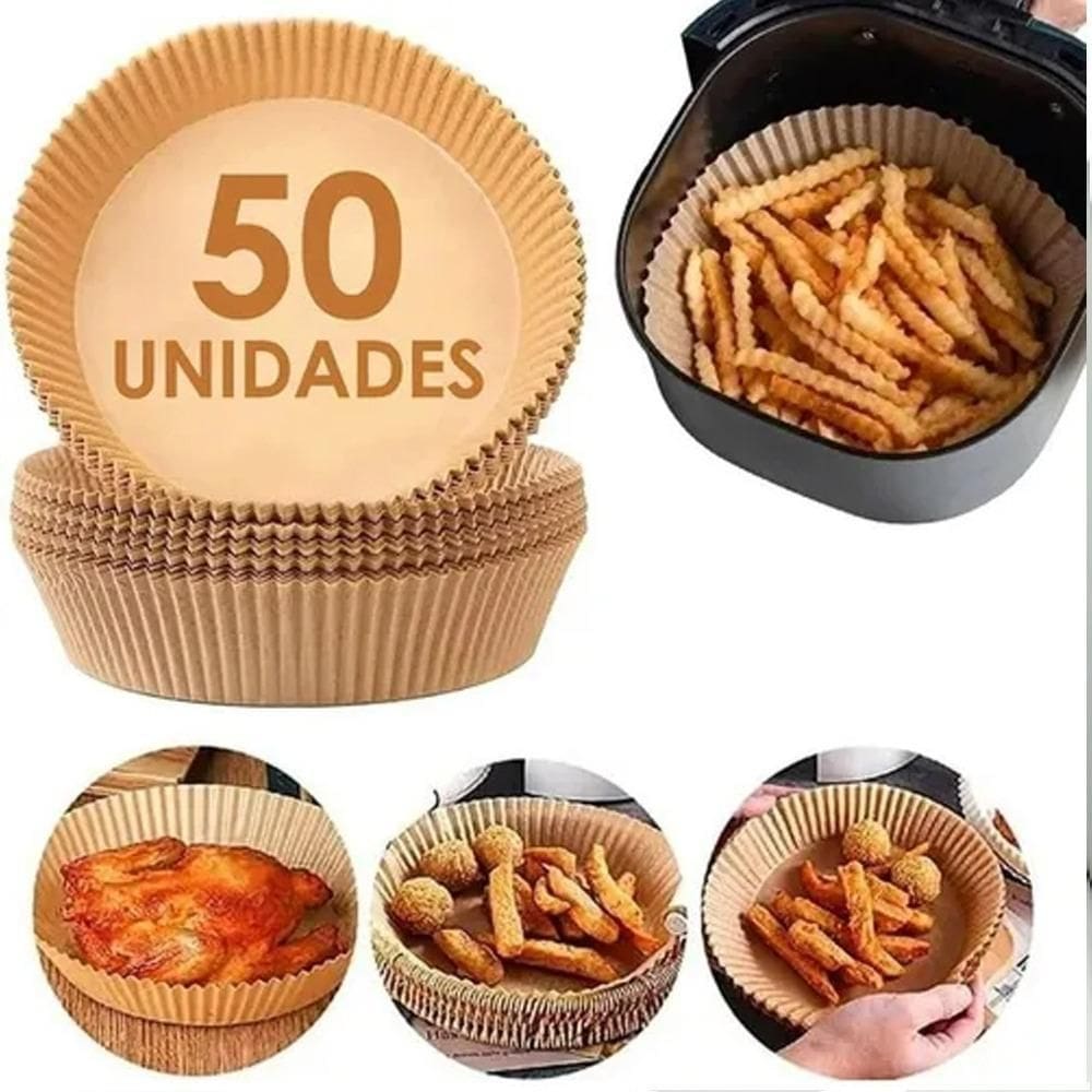 Kit 50 formas descartável para air fryer fritadeira pratico