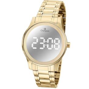 Relógio Feminino Champion Digital CH48046B Dourado Espelhado