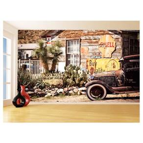 Papel De Parede 3D Cidade Antiga Vintage Retrô 3,5M Cda75