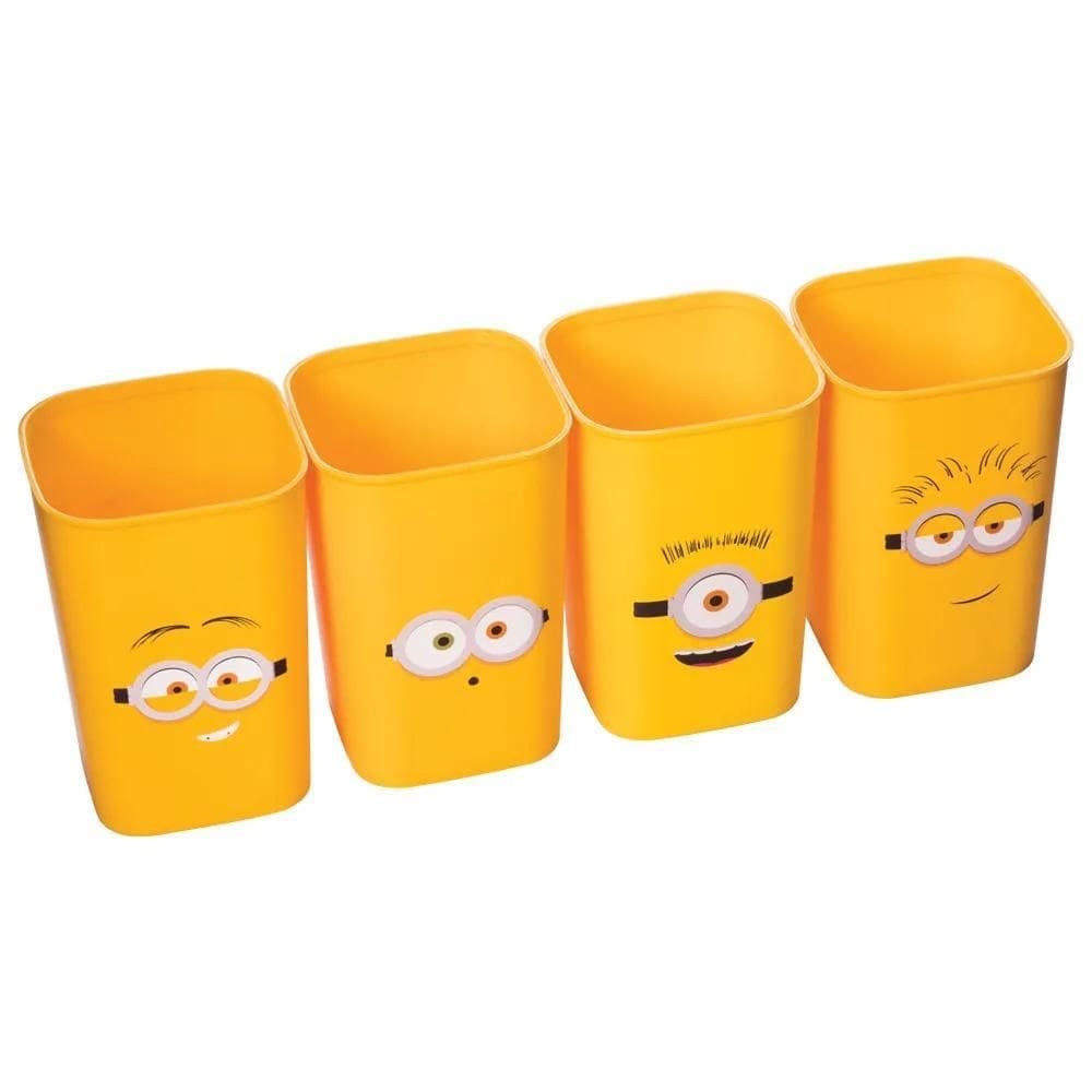 Kit 4 porta canetas e lápis estampado minnie minions