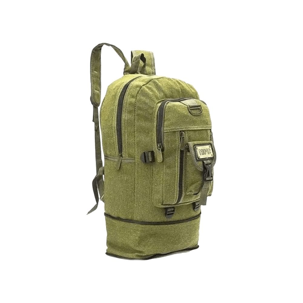 Mochila de lona vintage 50L para caminhadas, viagens e acampamentos