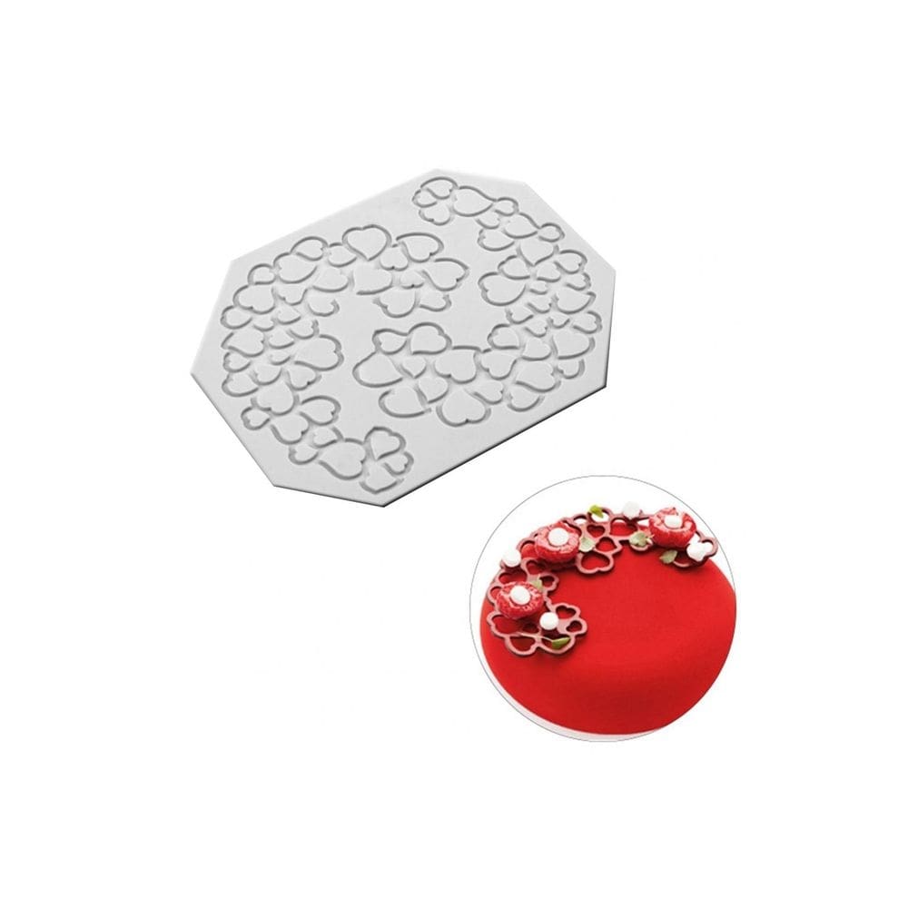 Molde de pastelaria Silicone Lace Hearts 046548