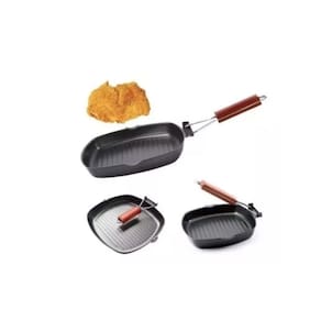 Panela de grelha antiaderente quadrada de 20 cm para grelhar