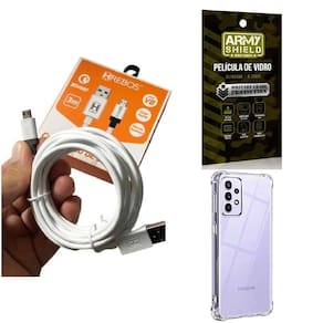 Capinha samsung a52 s 5g com cabo turbo e película de vidro