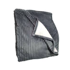 Cobertor cinza cinza dyuri com sherpa 1,80 x 2,20