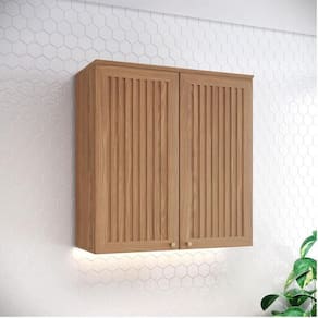 Armário Aéreo 2 Portas Ripado 80 cm Ambiente Requinte Nature – Henn