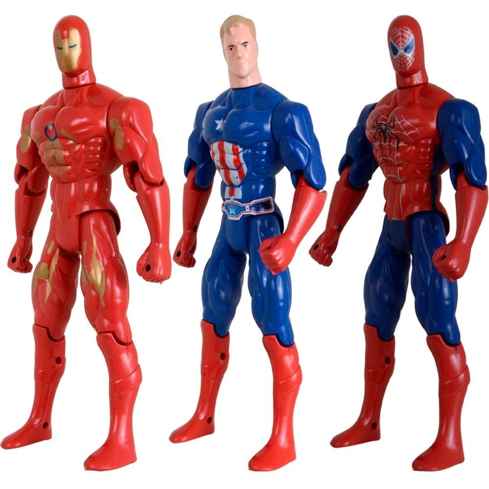 Kit Trio Heroís Homem Aranha Capitão America Homem De Ferro