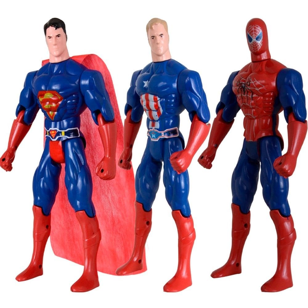 Kit Trio De Heroís Homem Aranha Capitão America Super Homem