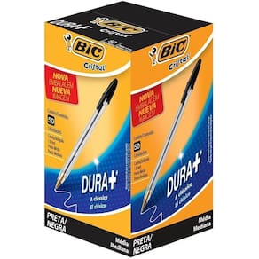 Caneta esferografica bic cristal 1.0mm preta caixa 50 un