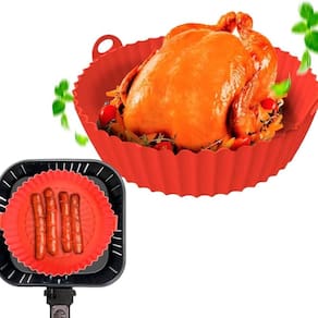 Forma cesto silicone fritadeira redonda airfryer 20cm
