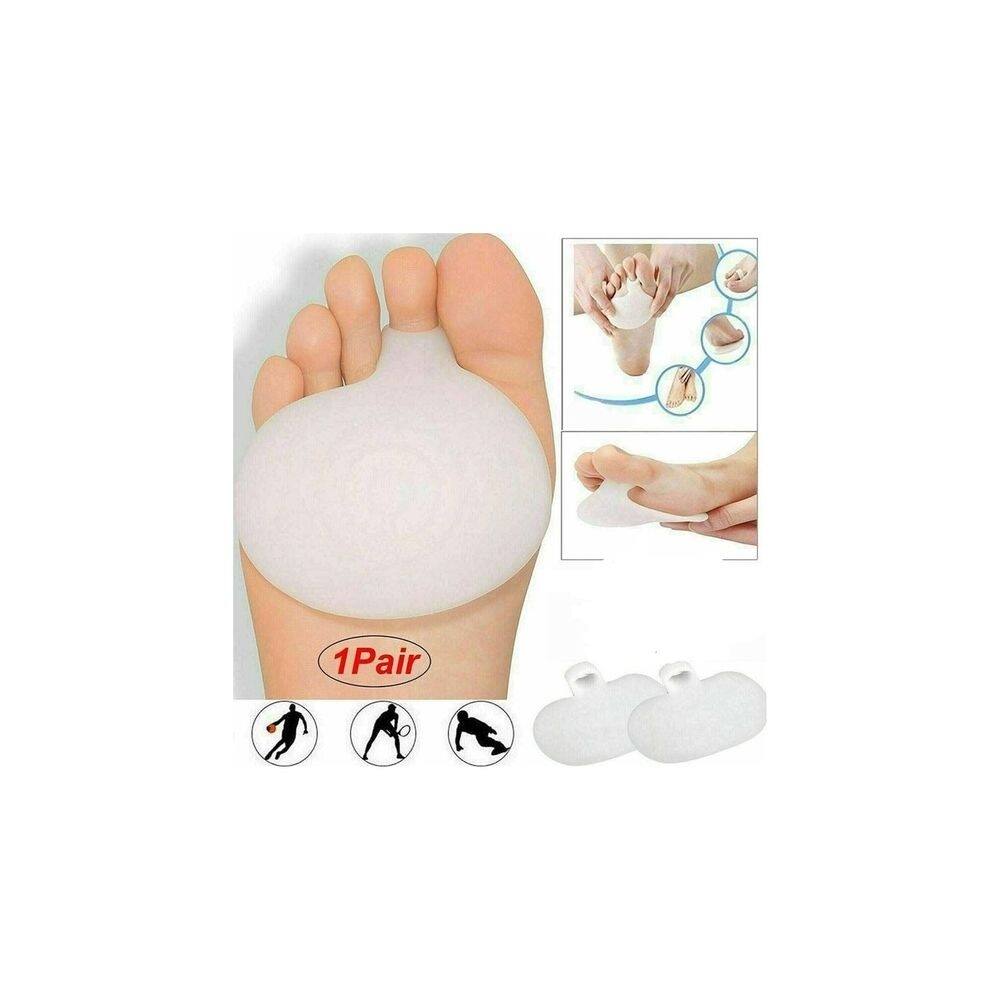 Par de almofadas de silicone para pés com almofada plantar metatarsal
