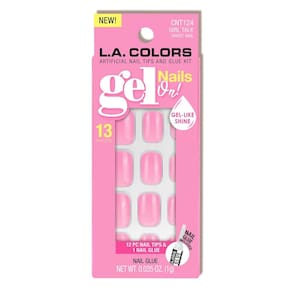 Conjunto de unhas Press On Gel L.A Colors Girl Talk Pink com cola