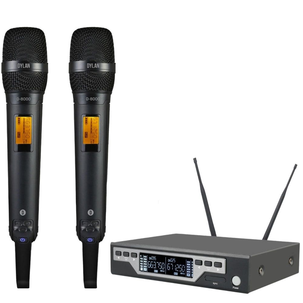 Kit microfone sem fio uhf dylan d-800 s