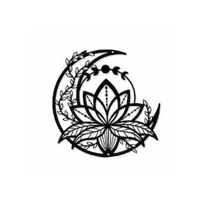 Decoração de parede Mandala Lotus Flower Picture 40cm Wood