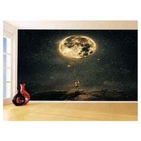 Papel De Parede Espaço Estrelas Luz Luar Luna 3,5M Nsp149