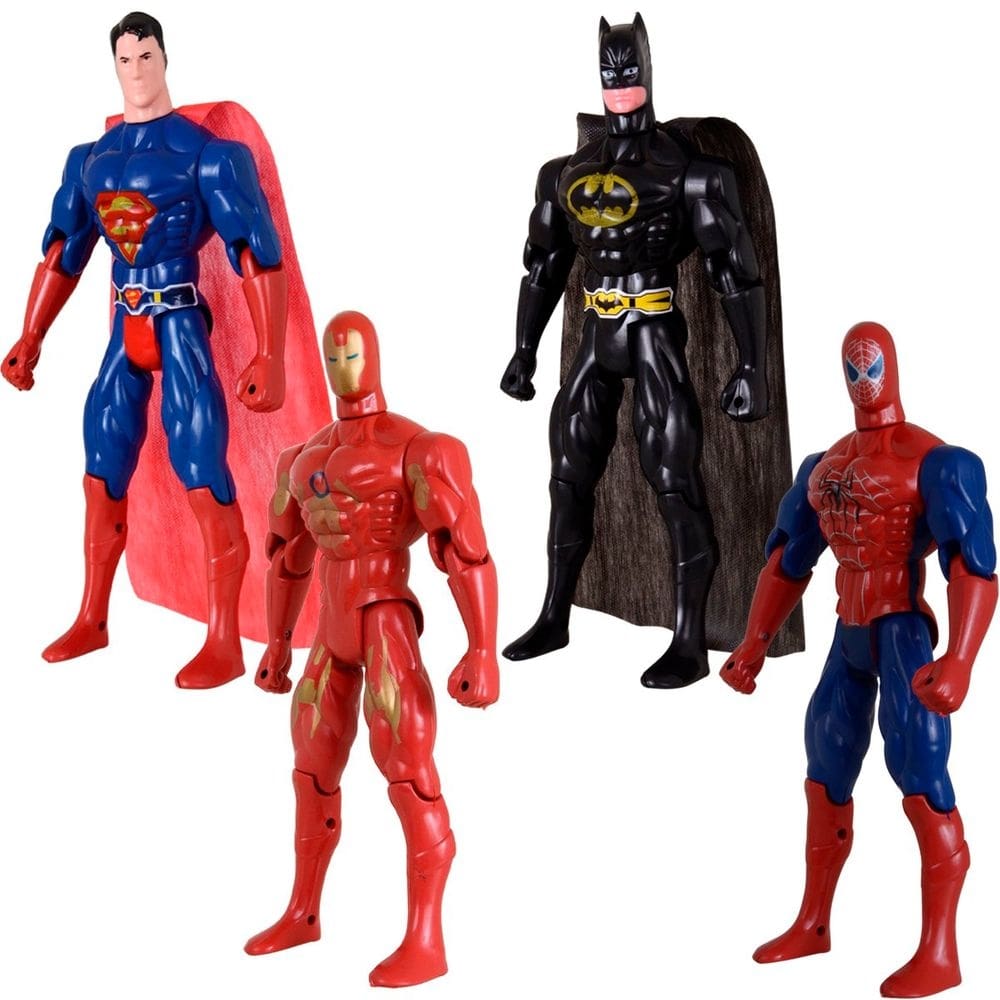 Quarteto Super Heroís Articulável Brinquedos Vingadores 29cm