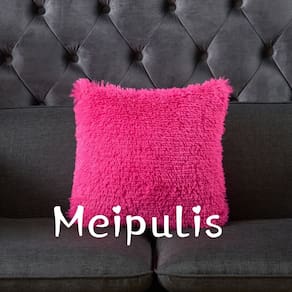 Pacote de capa de almofada 2 peludas 45x45cm - poliéster fúcsia