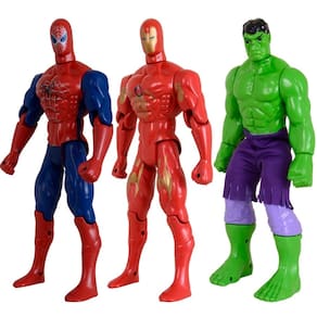 Kit Trio Heróis Incrível Hulk Homem Aranha Homem De Ferro