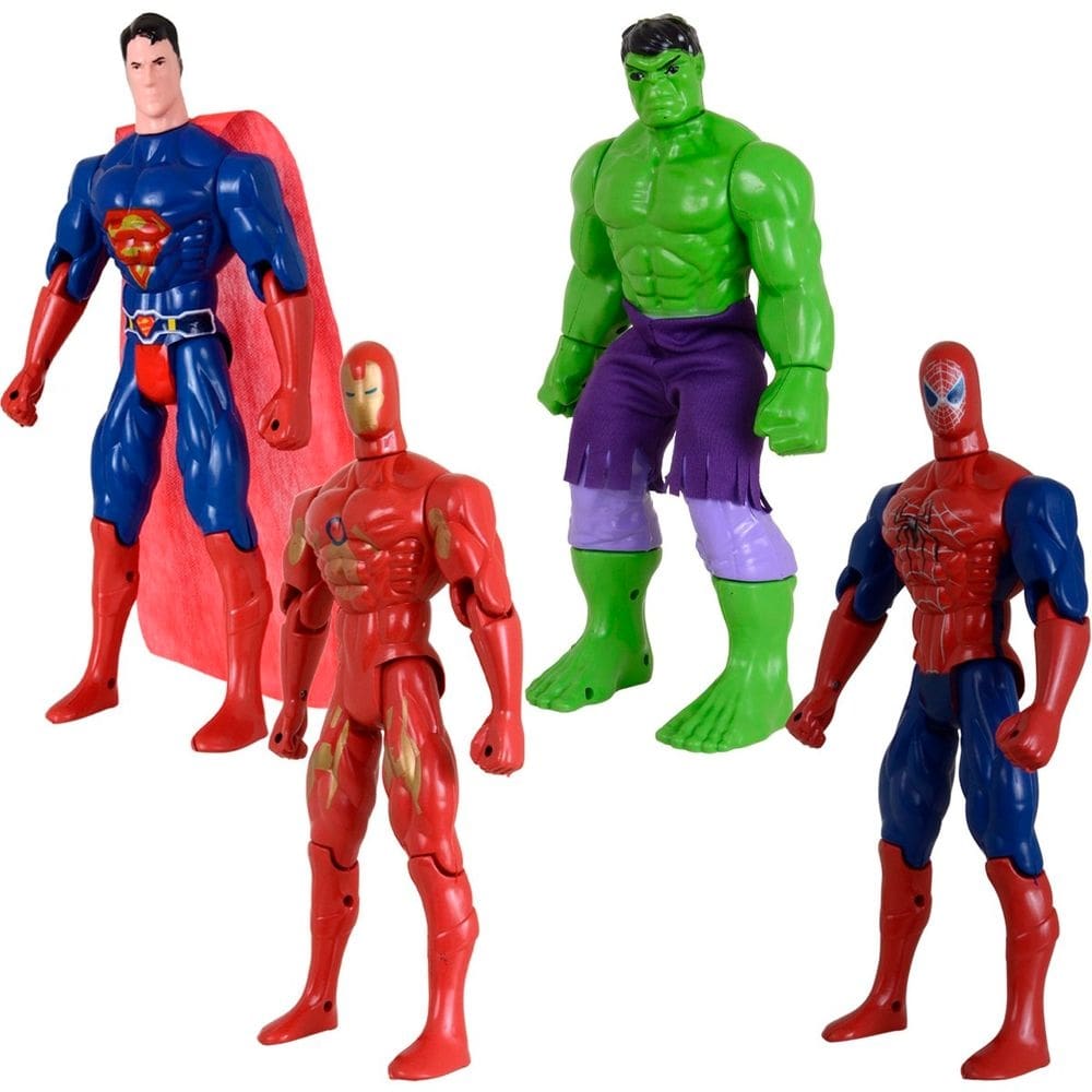 Quarteto Super Heroís Articulável Vingadores Brinquedos 29cm