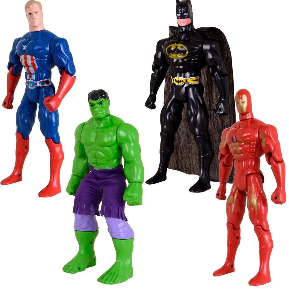 Quarteto Heróis Brinquedos 29cm Vingadores Liga Da Justiça