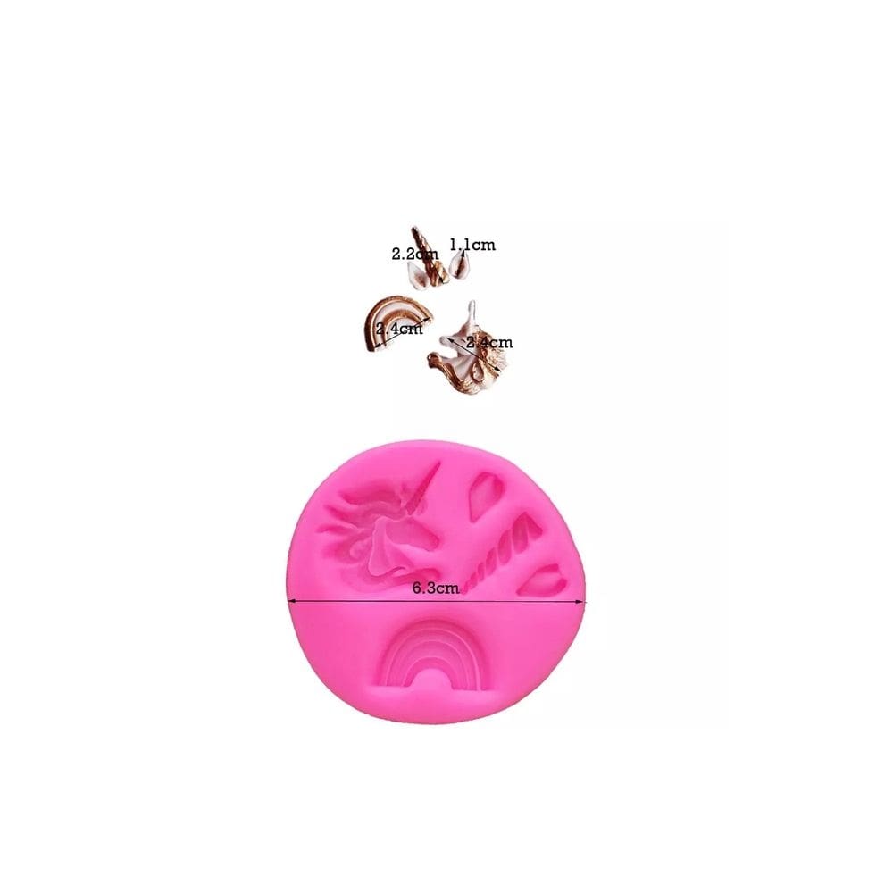 Molde de silicone, chifres de unicórnio, decoração de pastelaria