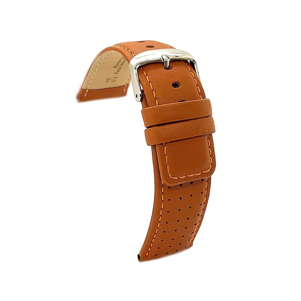 Pulseira de relógio Diloy Smooth Cowhide Leather 24 mm marrom