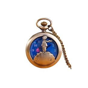 Relógio de bolso The Little Prince Quartz Metal 4 cm com corrente
