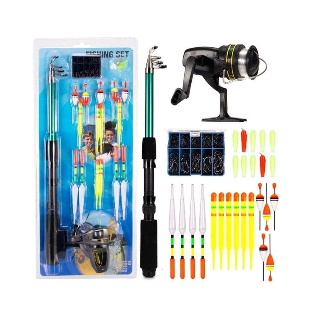 Conjunto de pesca Fishing Rod Reel Bait Hooks com acessórios