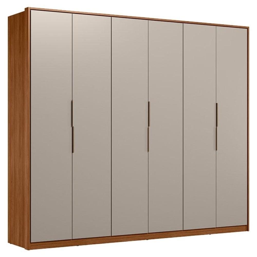 Guarda Roupa Casal Atrice 6 Portas Nogueira Nude Prime TX Demóbile – Demartêz