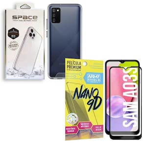Capa space collection a03s + película nano 9d armyshield