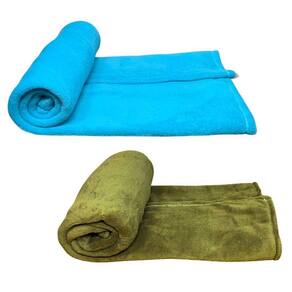 Kit 2 mantas pet cor azul e marrom
