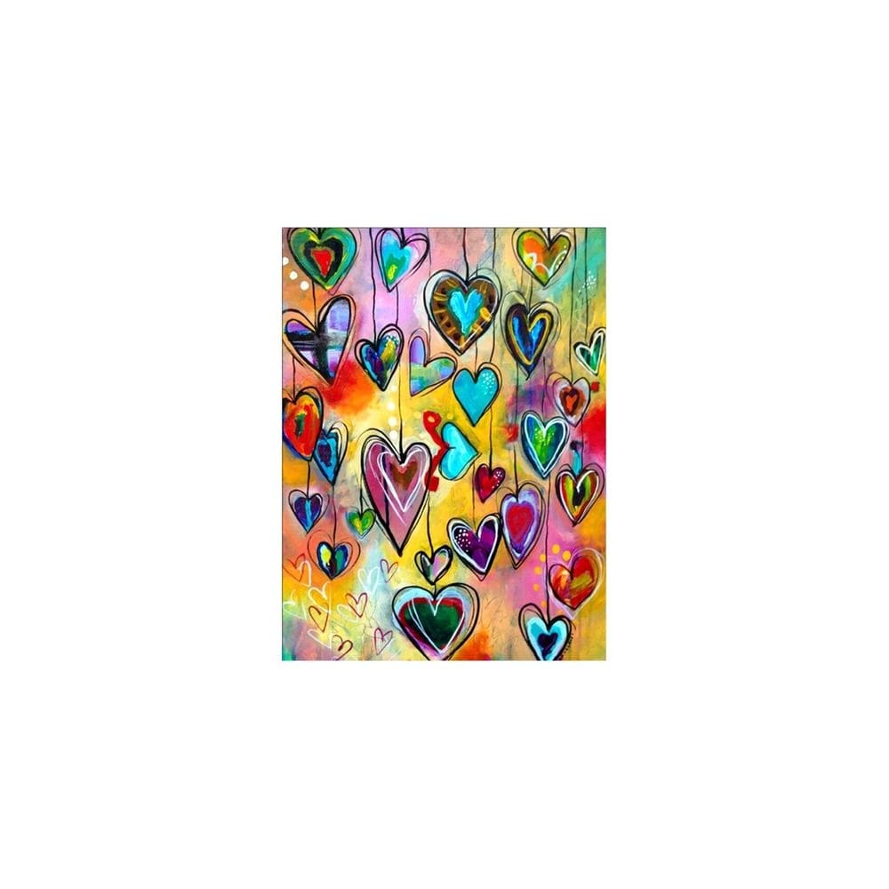 Kit de bordado com pintura de diamante Happy Hearts 30x40 cm