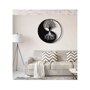 Pintura decorativa Yin Yang MDF Madeira 40cm x 40cm